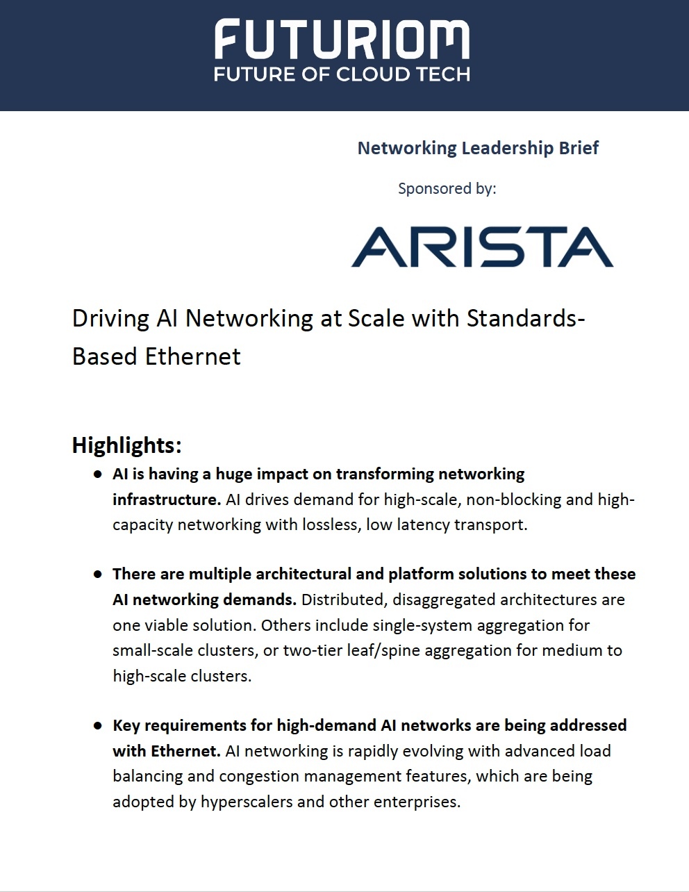 Arista AI Networking